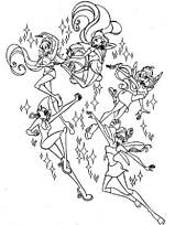 coloriage les winx font des etincelles